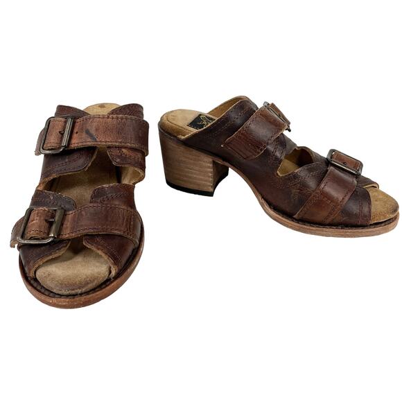 Freebird Caprice Sandals Brown 5 Leather 2.5" Block Heel - Picture 10 of 10